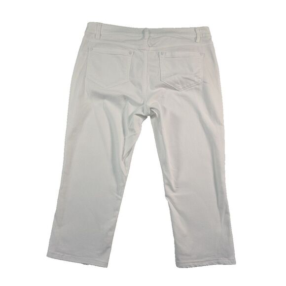 J. Jill Authentic Fit Cropped Denim Jeans Women's size 12 White Stretch - Picture 2 of 10